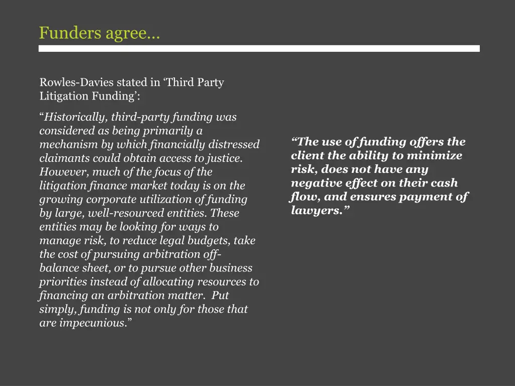 funders agree
