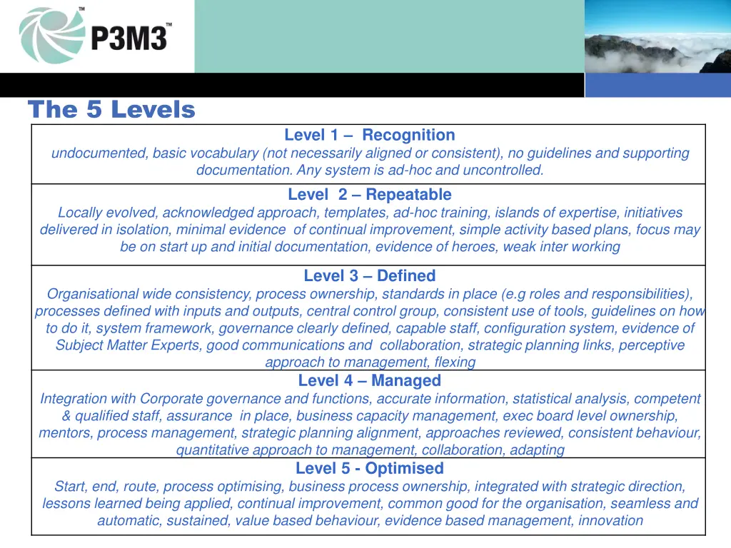 the 5 levels