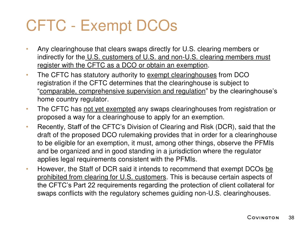 cftc exempt dcos