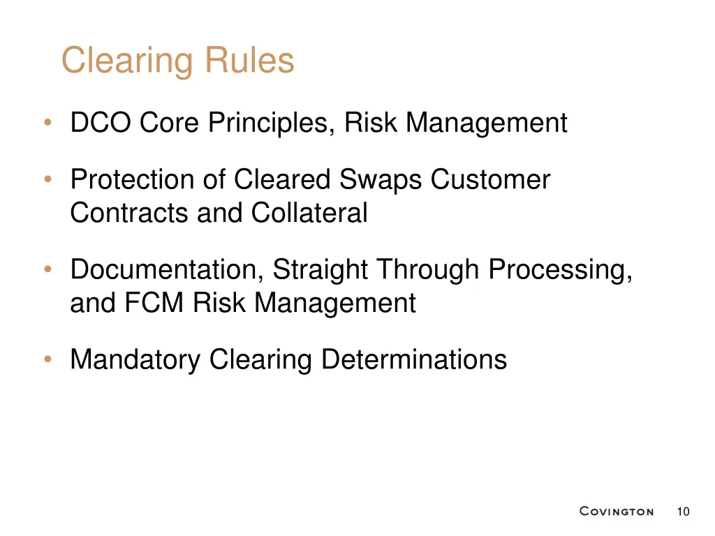 clearing rules