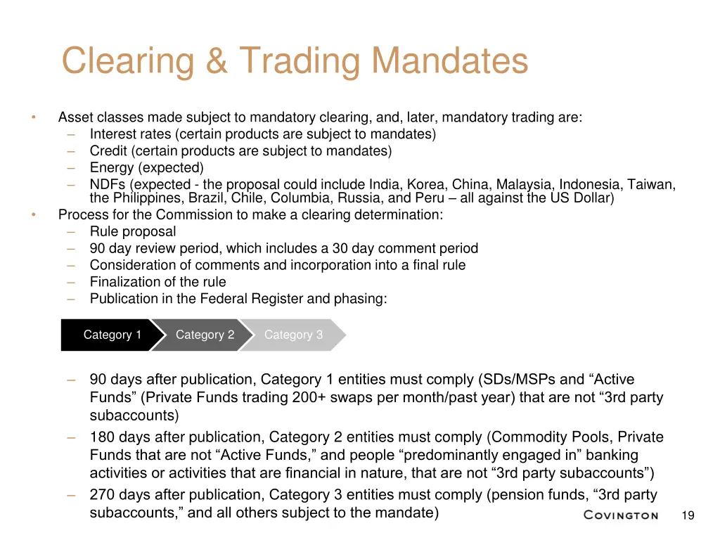 clearing trading mandates