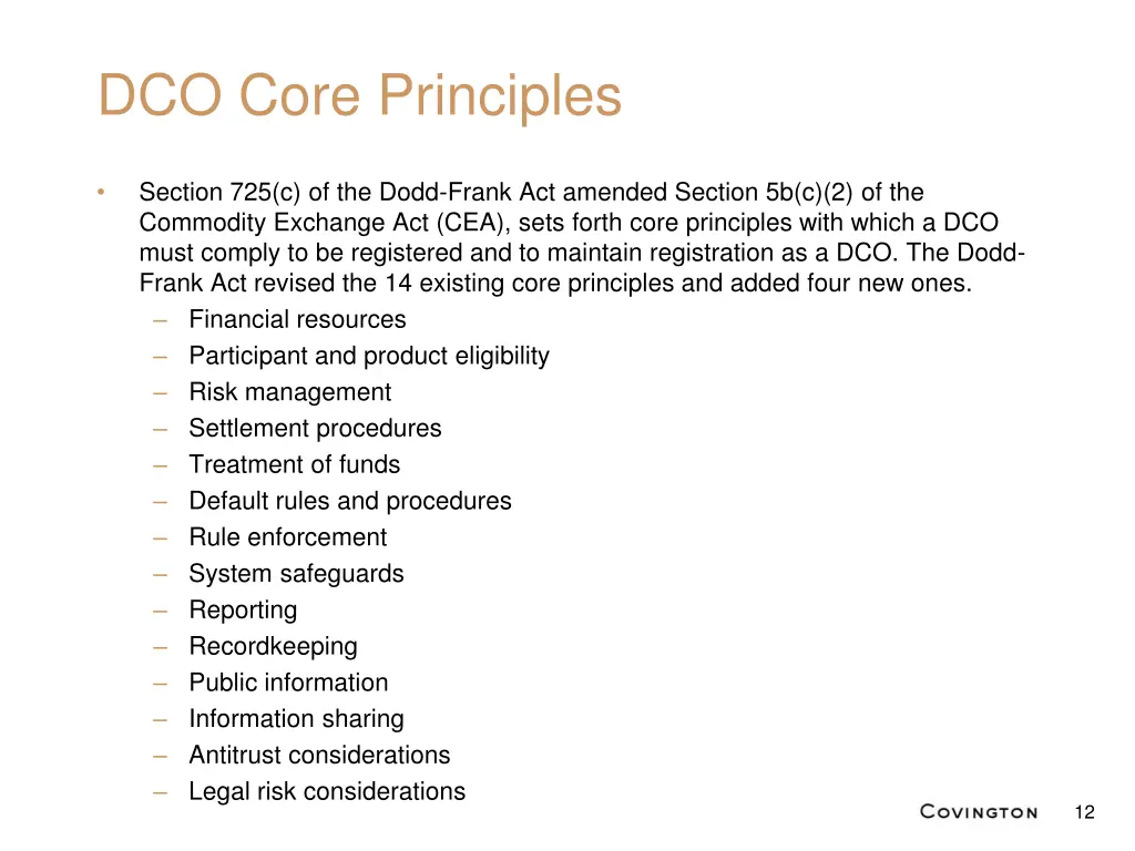 dco core principles