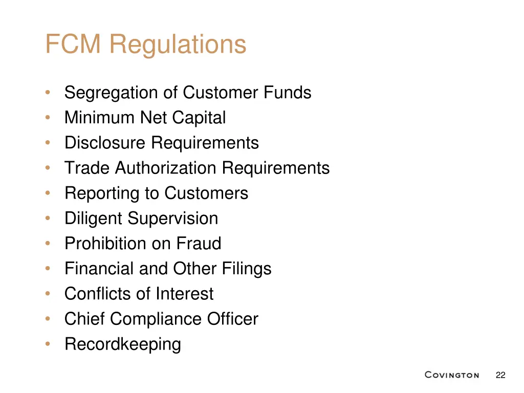 fcm regulations