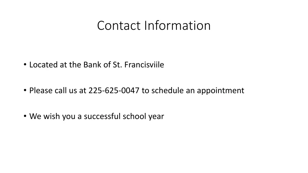 contact information