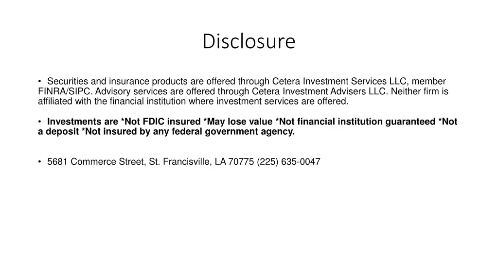 disclosure