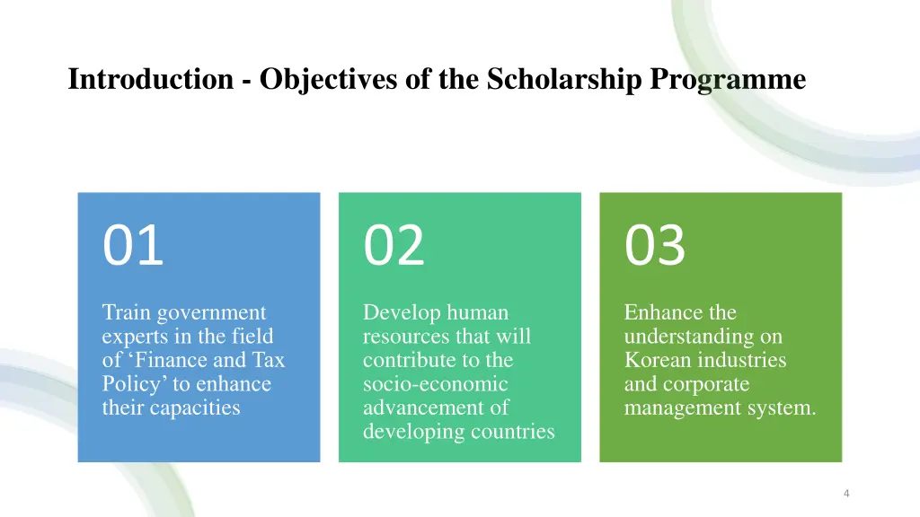 introduction objectives of the scholarship