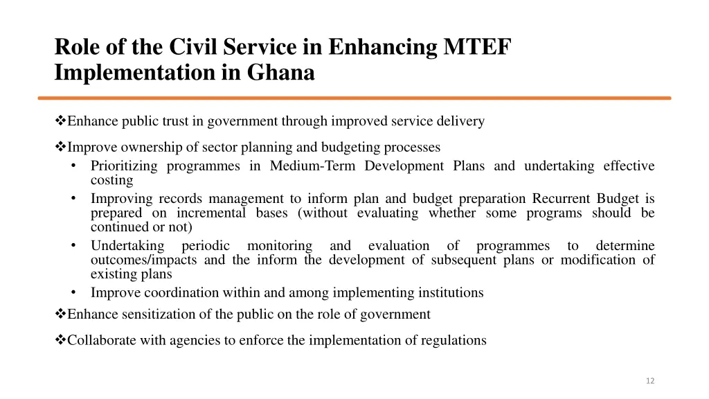 role of the civil service in enhancing mtef