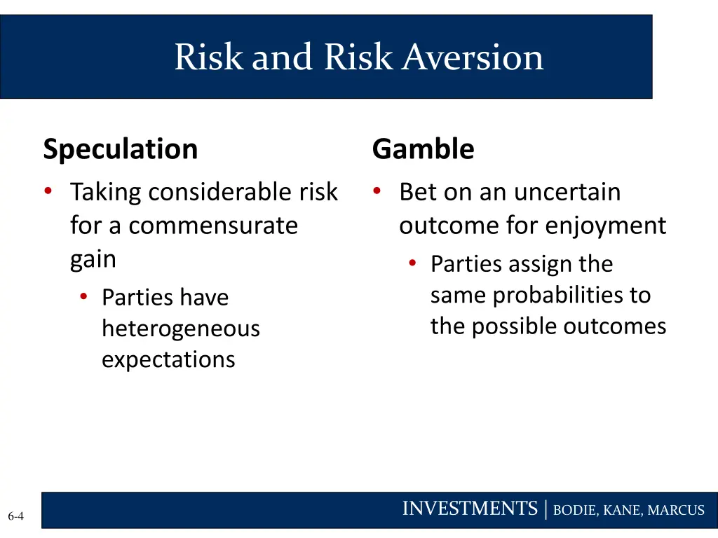 risk and risk aversion