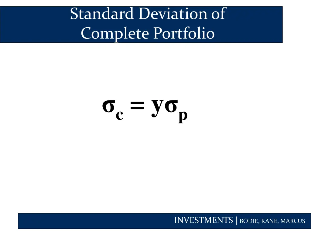 standard deviation of complete portfolio