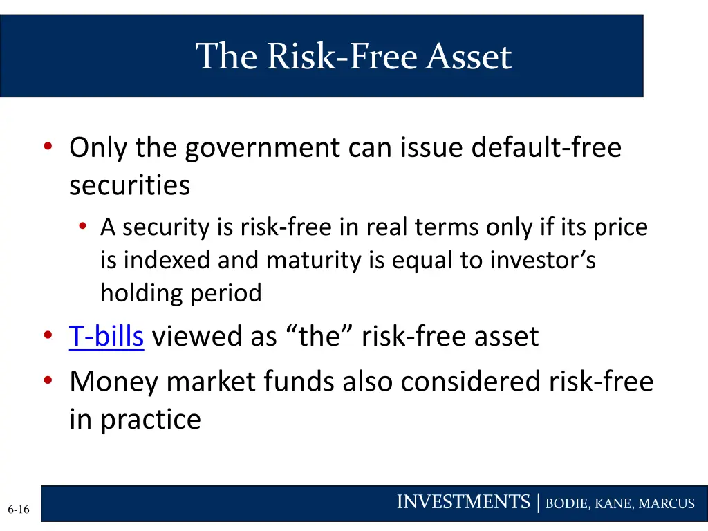 the risk free asset