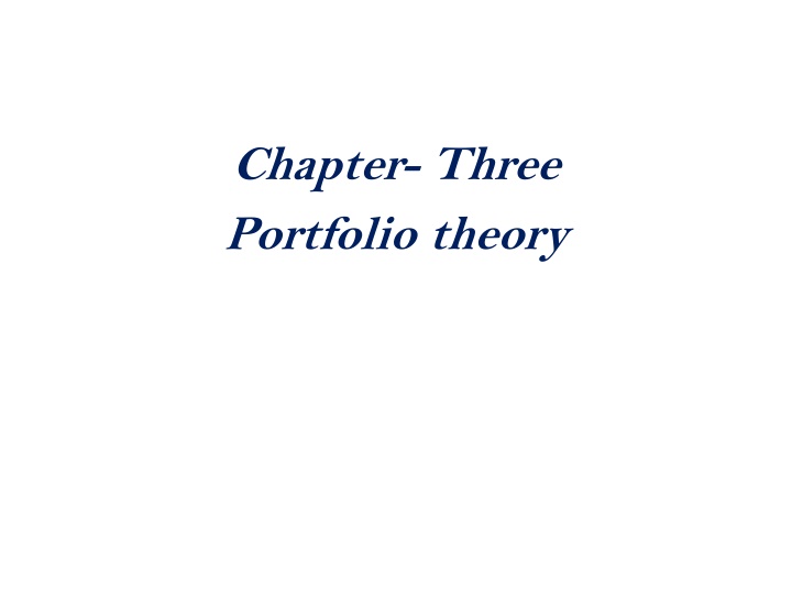 chapter three portfolio theory