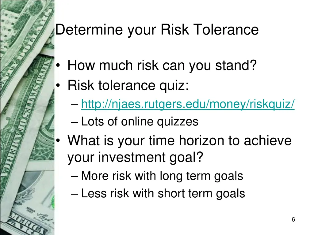 determine your risk tolerance