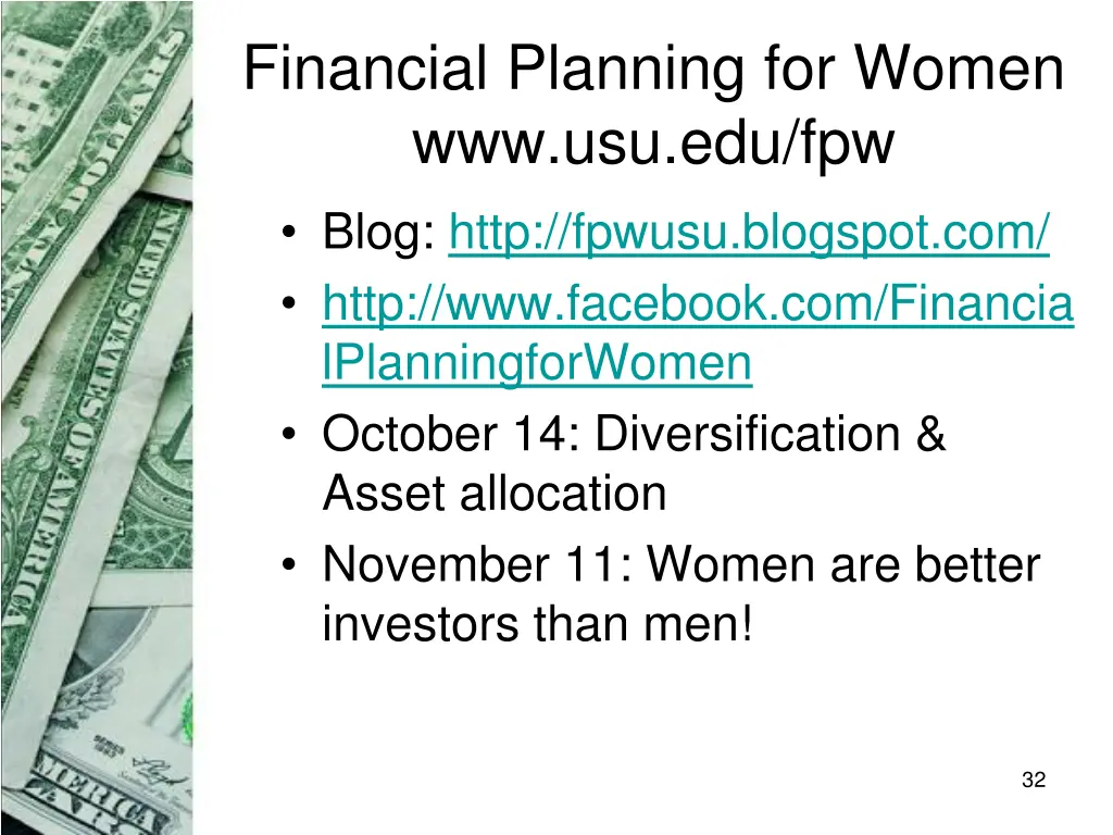 financial planning for women www usu edu fpw blog