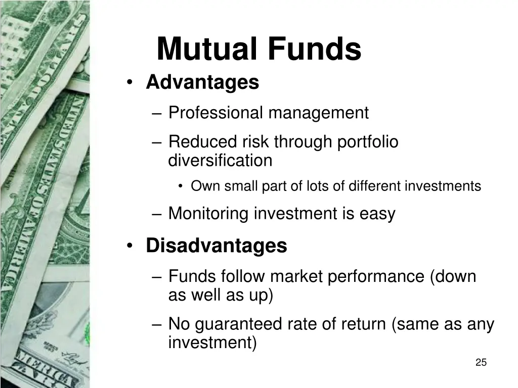 mutual funds advantages professional management