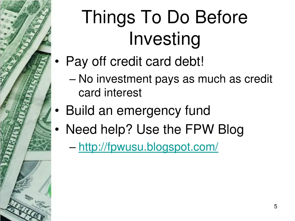 things to do before investing pay off credit card