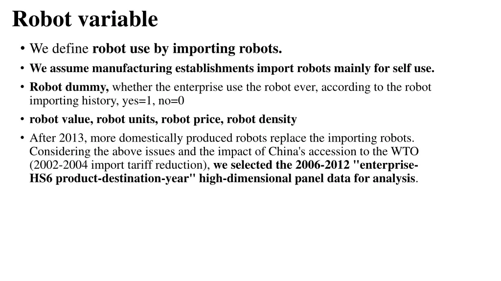 robot variable