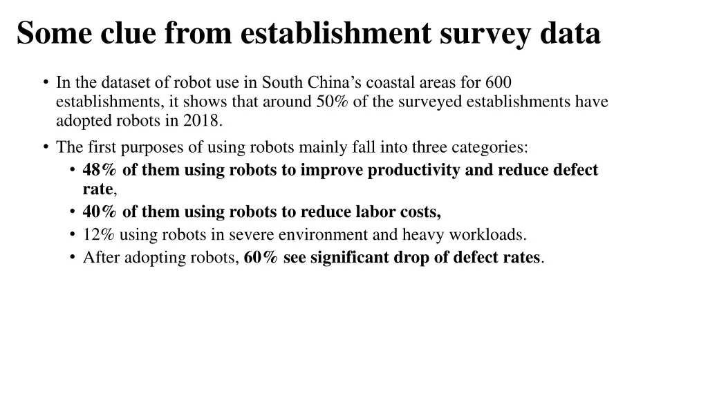 some clue from establishment survey data