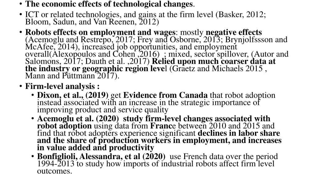 the economic effects of technological changes