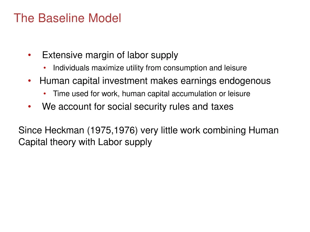 the baseline model