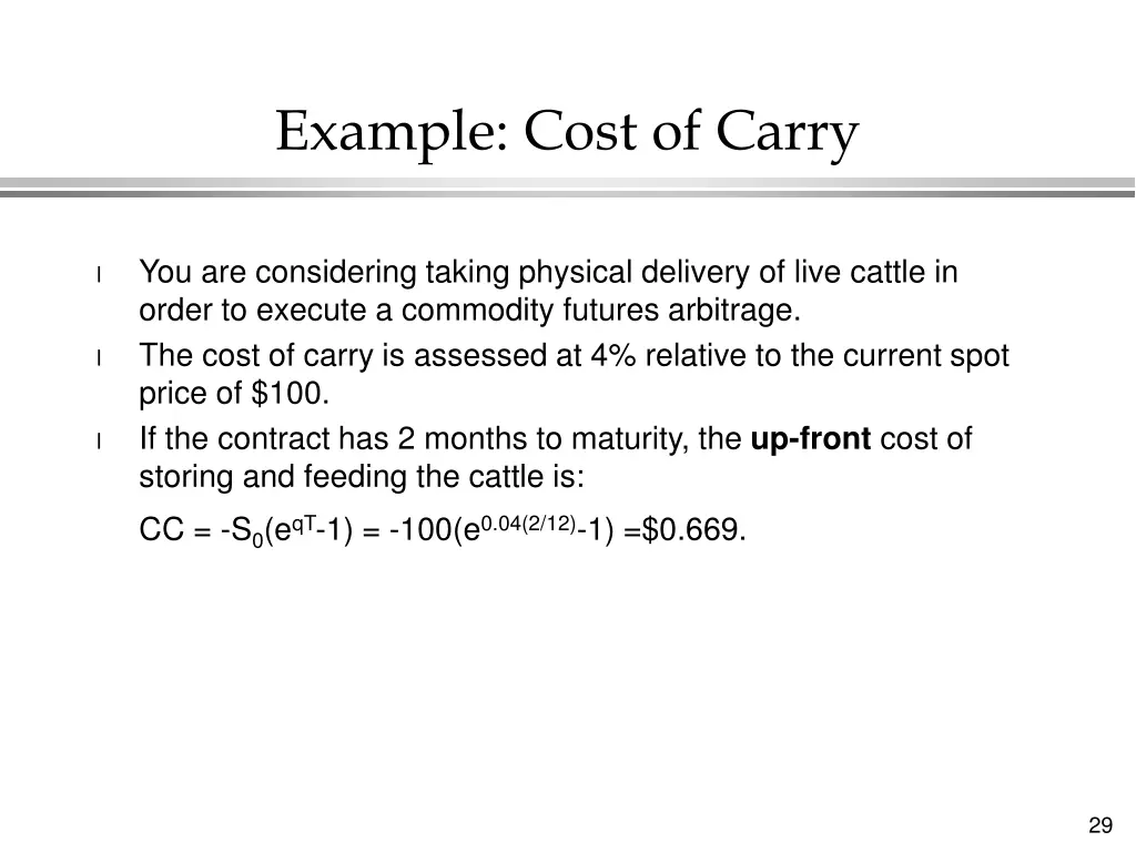 example cost of carry