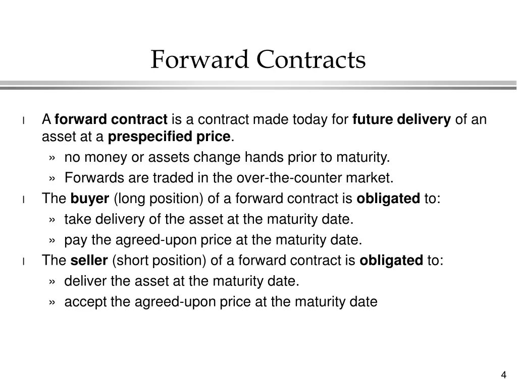 forward contracts