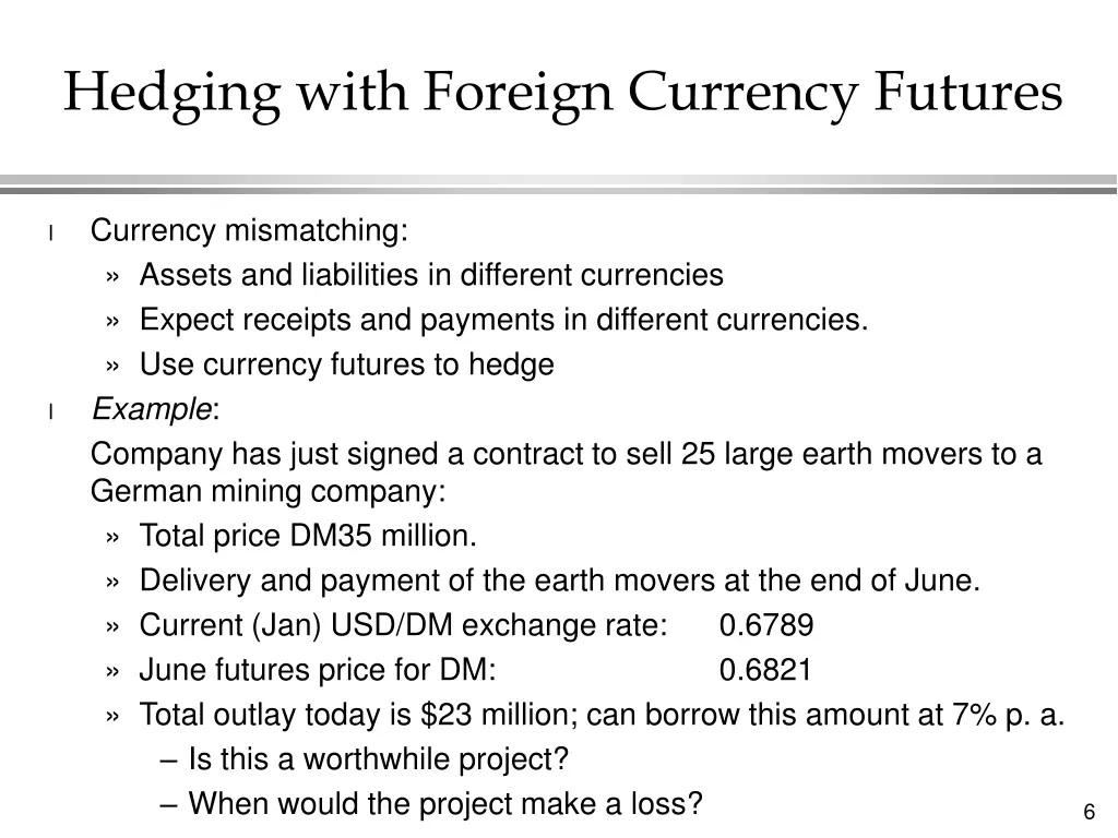 hedging with foreign currency futures