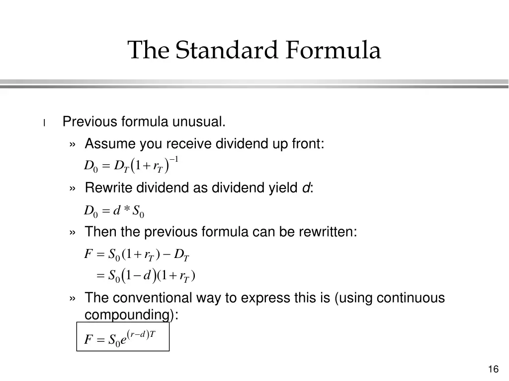 the standard formula