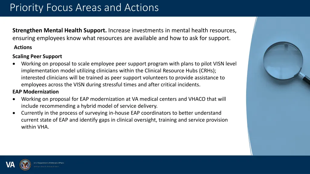 priority focus areas and actions 6