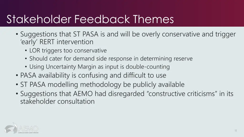 stakeholder feedback themes suggestions that