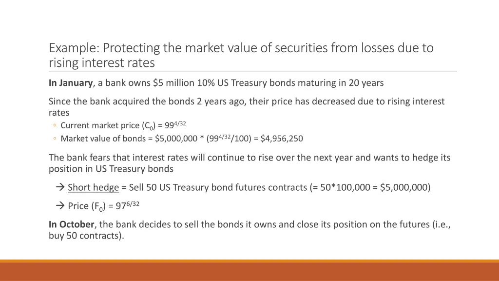 example protecting the market value of securities
