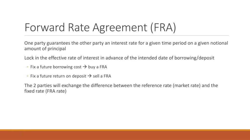 forward rate agreement fra