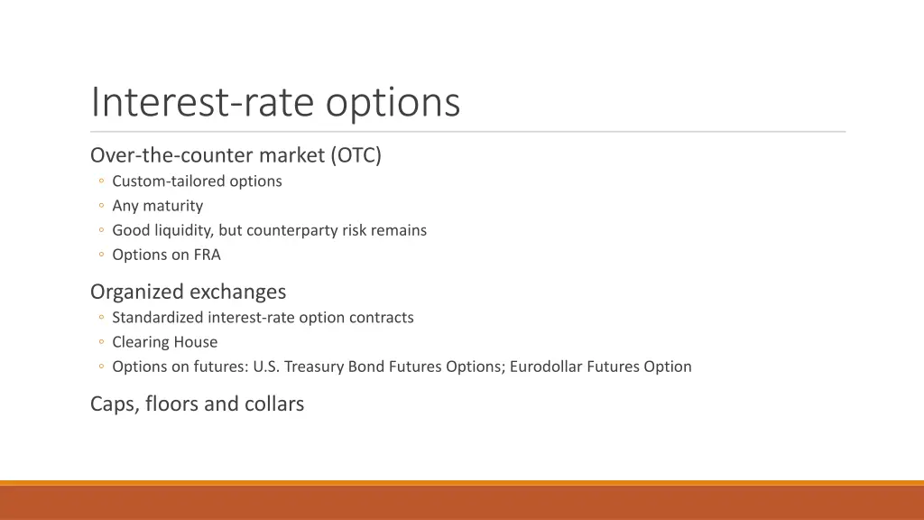 interest rate options