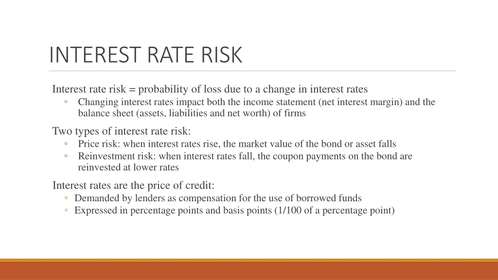 interest rate risk
