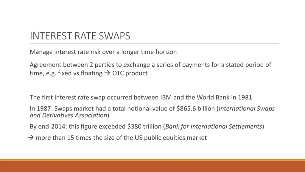 interest rate swaps
