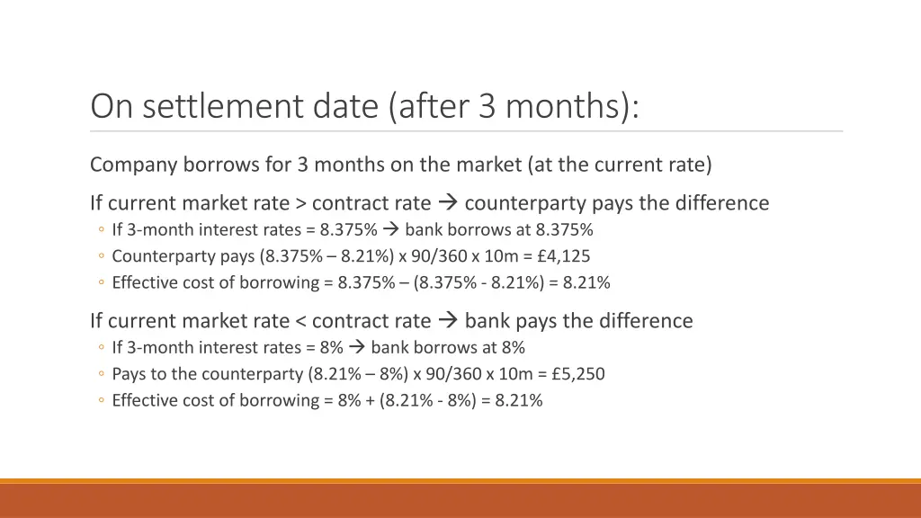 on settlement date after 3 months