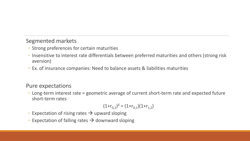 segmented markets strong preferences for certain