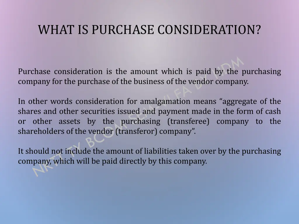 what is purchase consideration