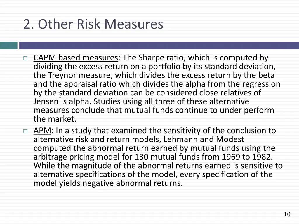 2 other risk measures