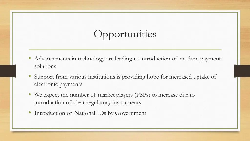 opportunities
