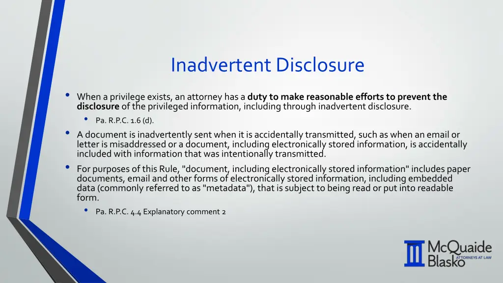 inadvertent disclosure