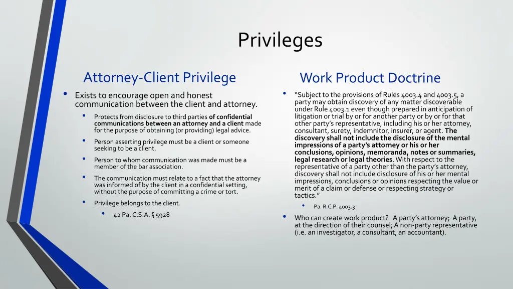 privileges