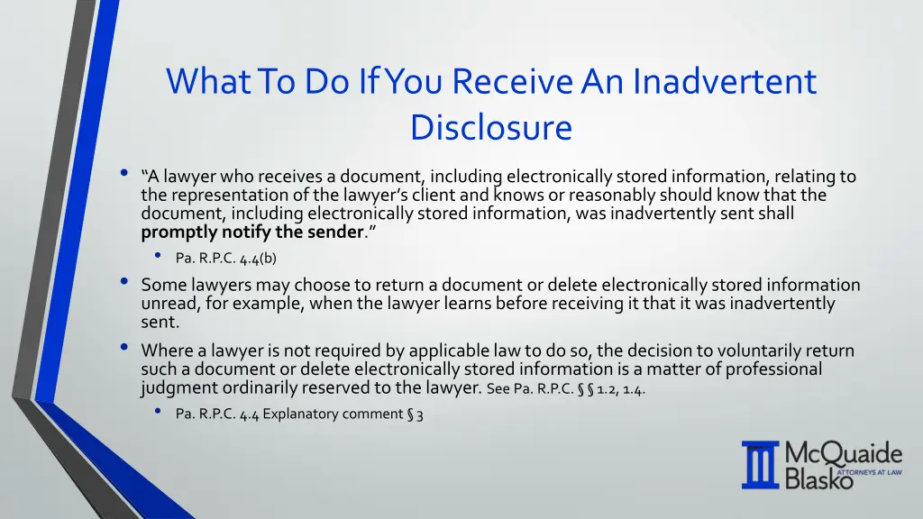 what to do if you receive an inadvertent