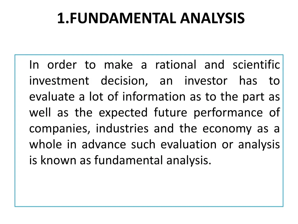 1 fundamental analysis