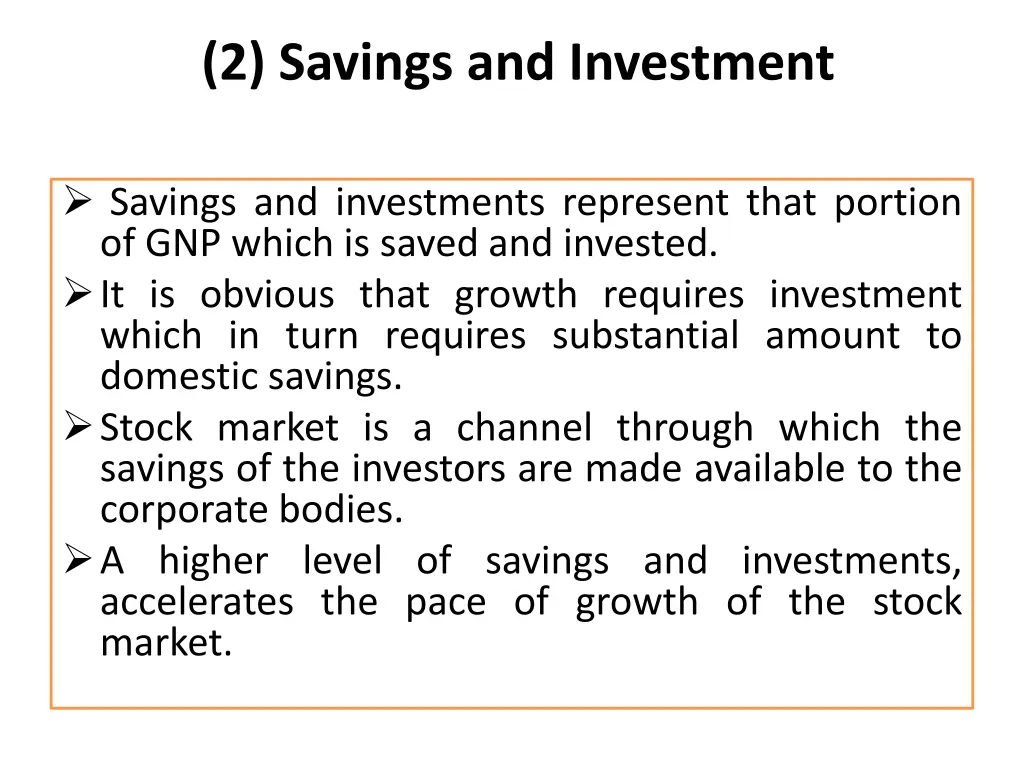 2 savings and investment