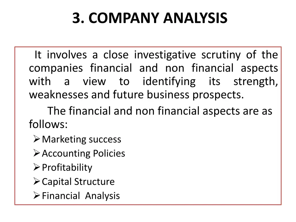 3 company analysis