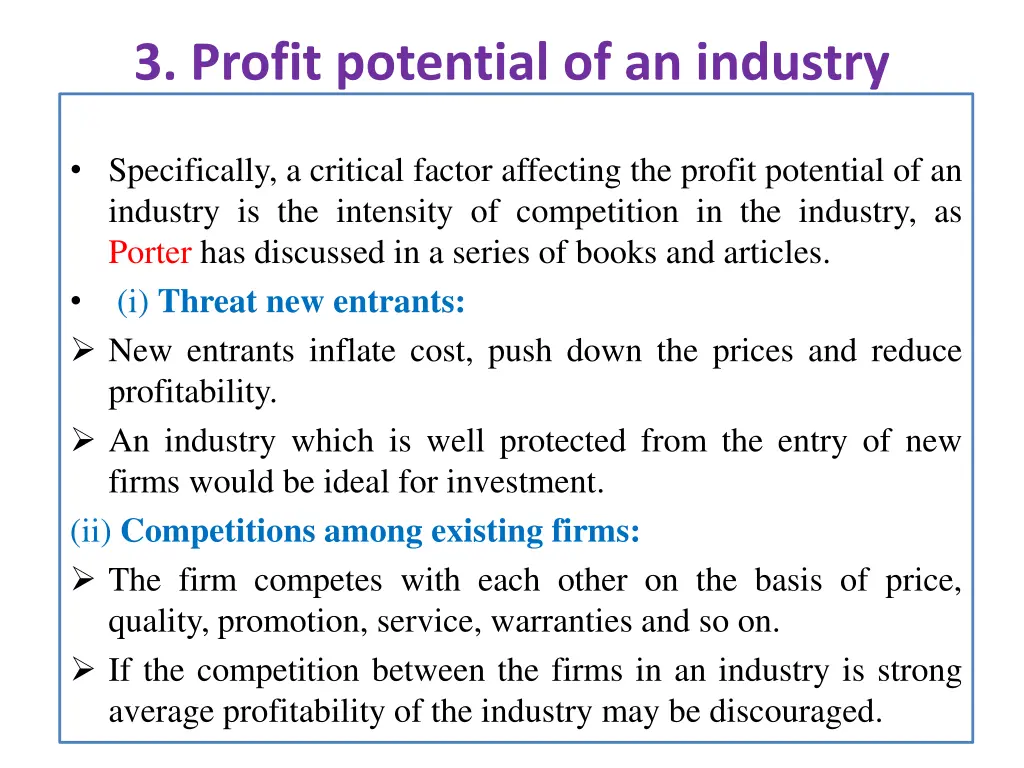 3 profit potential of an industry