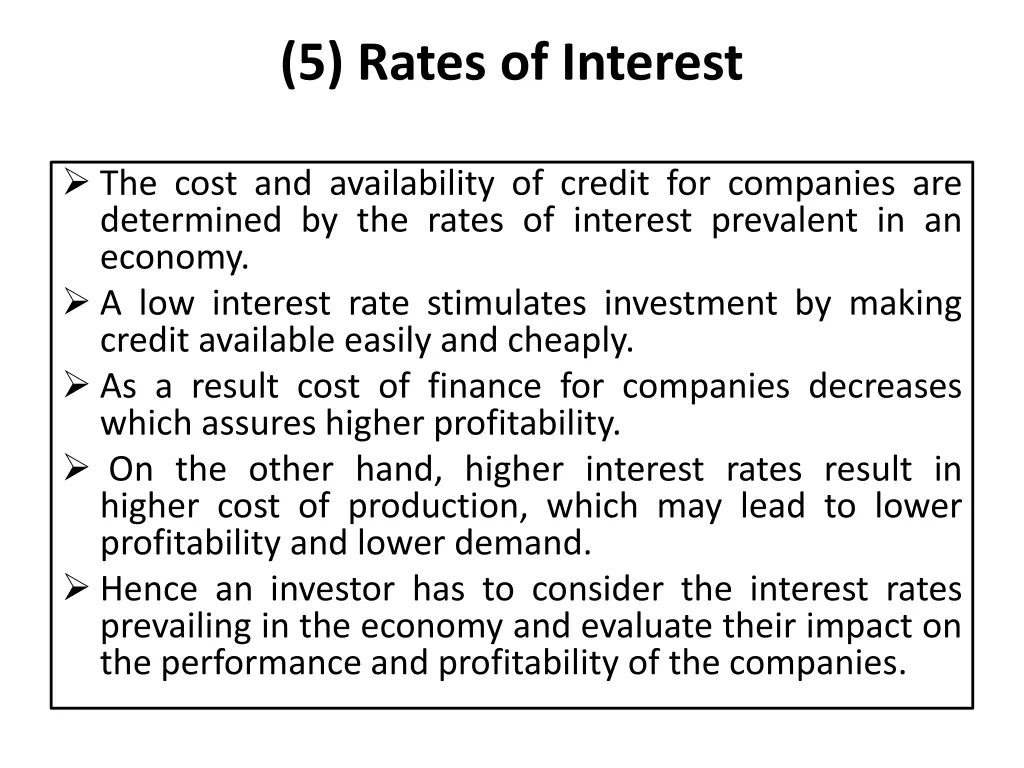 5 rates of interest