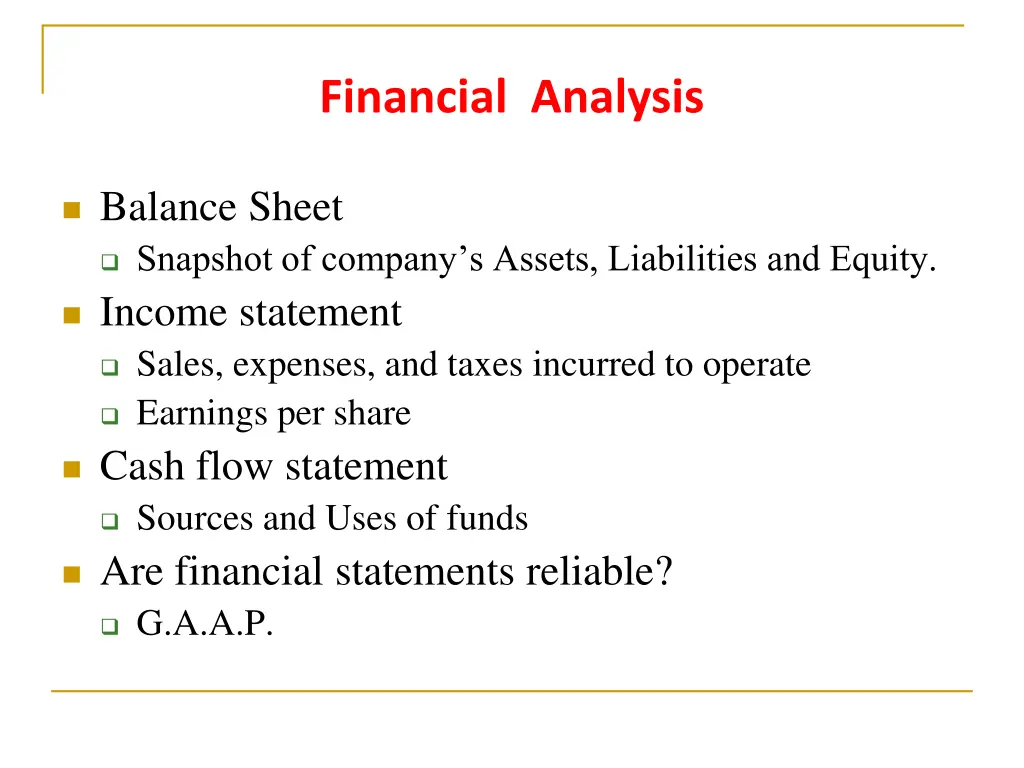 financial analysis 1