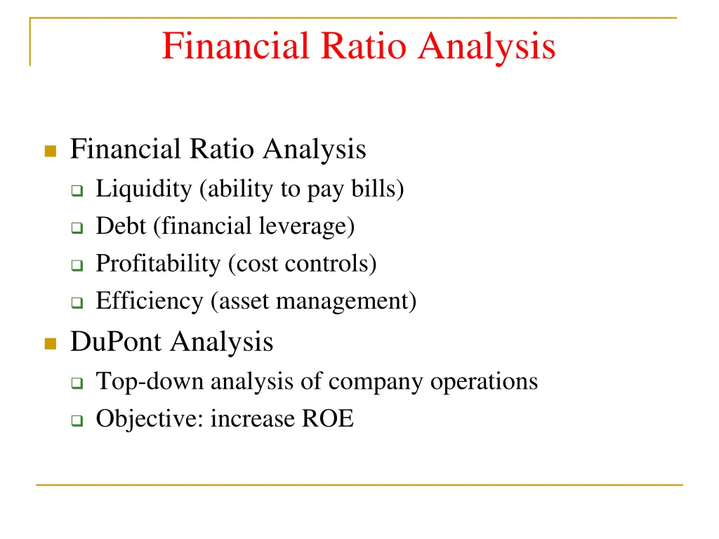 financial ratio analysis