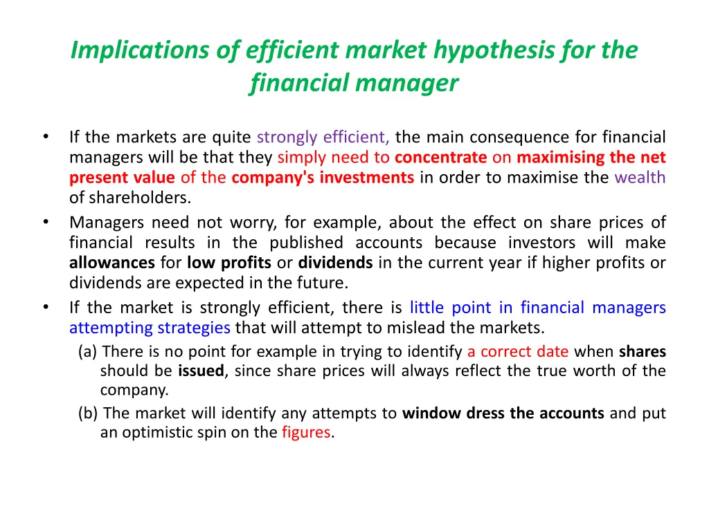 implications of efficient market hypothesis